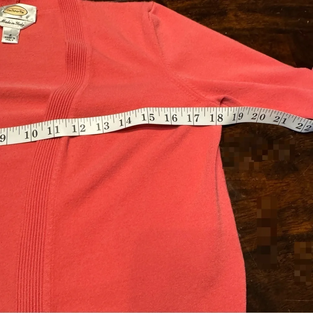 Talbots Made In Italy Coral Open Shrug Knit Long Sleeve Cardigan Sz S
